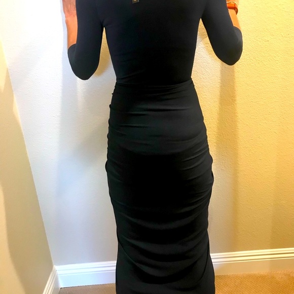 Sexy Navy long dress with criss cross front - Picture 4 of 8